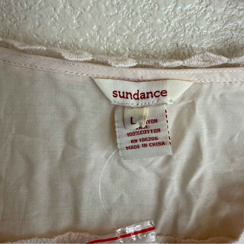 Sundance Cream Blouse with Cut-Out Details Sz L - Picture 7 of 13